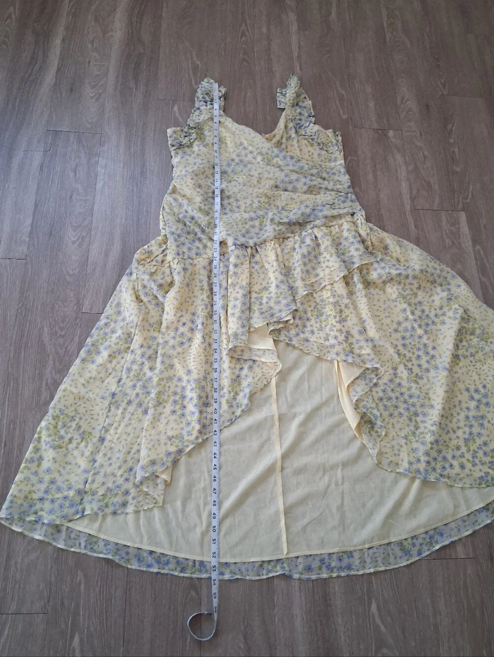 Abercrombie & Fitch Ruffle Strap High Low Chiffon Floral Maxi Dress